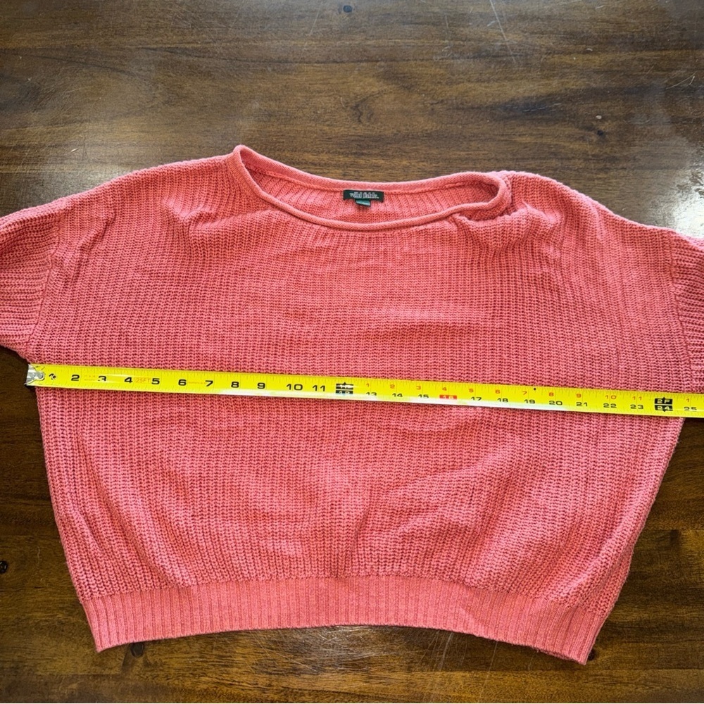 Wild Fable Coral Knit Sweater Womens L Cropped Oversize Cozy Coral Pink - Picture 8 of 11